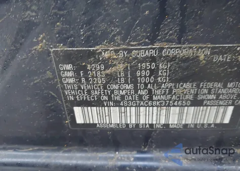 2019 Subaru Impreza 2.0I Premium z USA, uszkodzony, nr VIN 4S3GTAC68K3754650